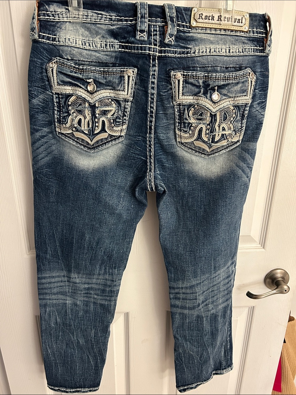 Rock Revival Women's Washed Blue Skinny Jeans with Embroidered Back Pockets